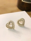 Exquisite and small beaded zirconium stud earrings details Picture